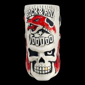 Tiki Mug Voodoo Idol Rock & Roll Vince Ray Farm Sexy Girls Snake Skull Flames